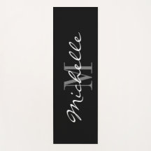 Monograma de yoga negro personalizado para entrena