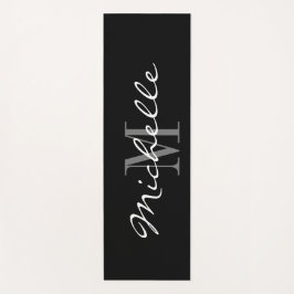Esterilla De Yoga Monograma de yoga negro personalizado para entrena