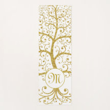 Monograma del árbol de la vida oro moderno