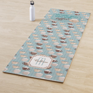 Esterilla De Yoga Monograma del modelo del café de los buenos días