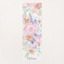 Monograma del nombre de la acuarela floral de lava