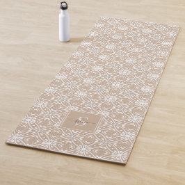 Esterilla De Yoga Monograma del patrón neutro geométrico de batik