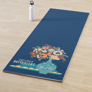 Esterilla De Yoga Monograma floral moderno
