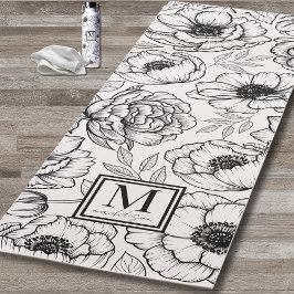 Esterilla De Yoga Monograma floral personalizado