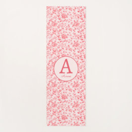 Esterilla De Yoga Monograma Floral Rosa