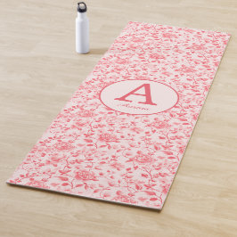 Esterilla De Yoga Monograma Floral Rosa