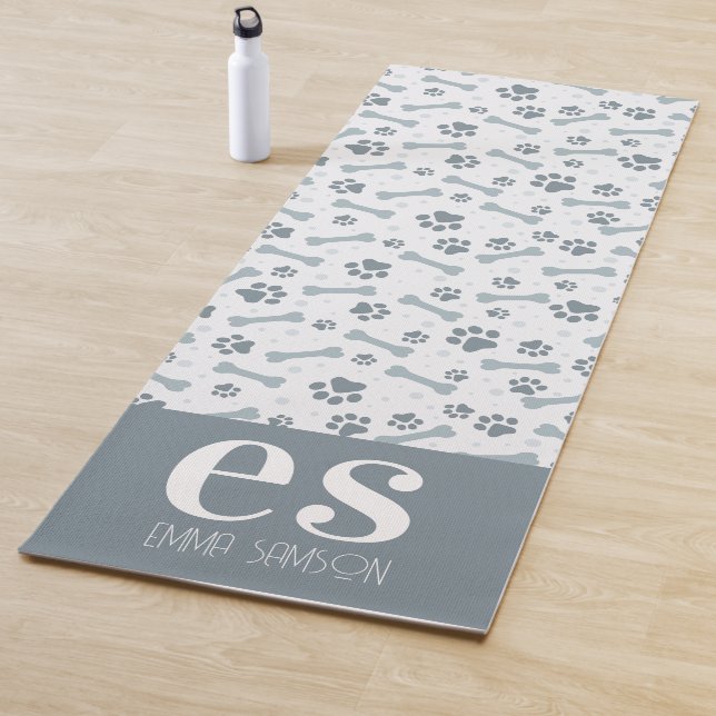 Esterilla De Yoga Monograma gris de pinturas personalizados (In situ)