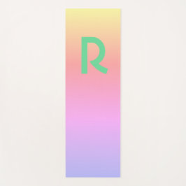 Esterilla De Yoga Monograma Lilac Verde azulado rosa moderno