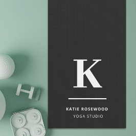 Esterilla De Yoga Monograma minimalista moderno negro y blanco