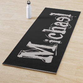 Esterilla De Yoga Monograma minimalista moderno nombre yoga blanco n