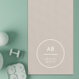 Esterilla De Yoga Monograma Minimalista moderno Taupe natural