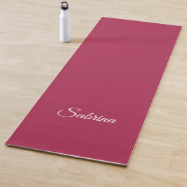 Esterilla De Yoga Monograma minimalista rosa cereza