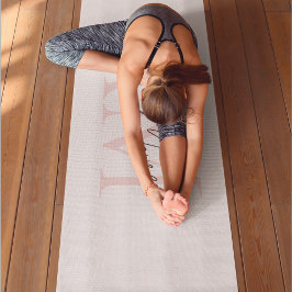 Esterilla De Yoga "Monograma minimalista rosa pastel personalizado