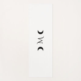 Esterilla De Yoga Monograma moderno de luna creciente negro y blanco