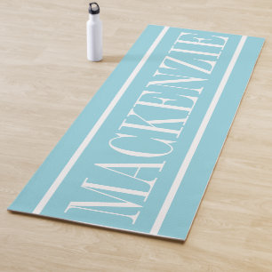 Esterilla De Yoga Monograma moderno minimalista aqua blanco