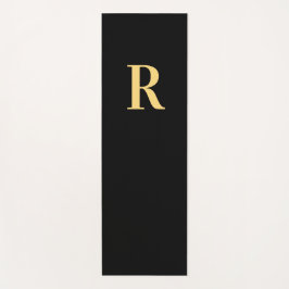 Esterilla De Yoga Monograma moderno oro negro inicial