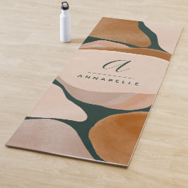 Esterilla De Yoga Monograma moderno óxido verde abstracto moda elega