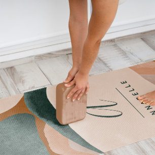 Esterilla De Yoga Monograma moderno óxido verde abstracto moda elega