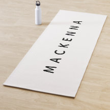 Monograma moderno Personalizado blanco negro yoga 