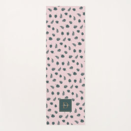 Esterilla De Yoga Monograma Monstera Palm Green Leaks con nombre