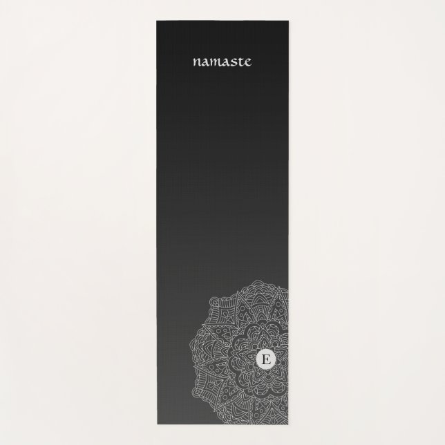 Esterilla De Yoga Monograma Negro Ombre moderno de yoga mate (Anverso)