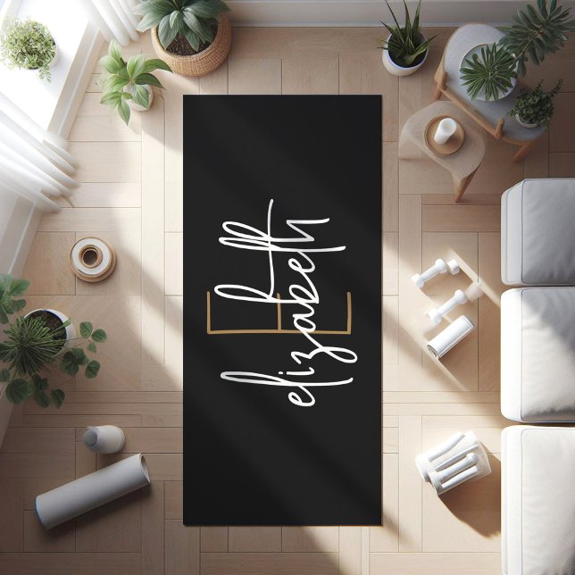Esterilla De Yoga Monograma negro personalizado (Subido por el creador)