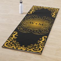 Monograma Negro y Oro con elementos decorativos