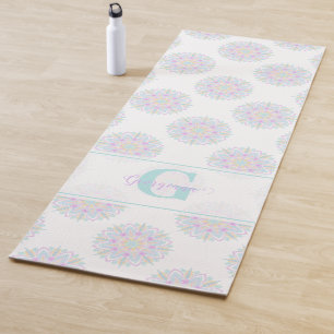 Esterilla De Yoga Monograma Pastel Arcoiris Sundae Polka Dot Mandala