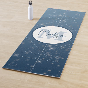 Esterilla De Yoga Monograma Personalizado Alineación Azul