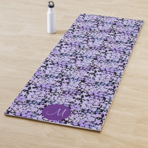 Esterilla De Yoga Monograma personalizado floral morado lindo y Colo