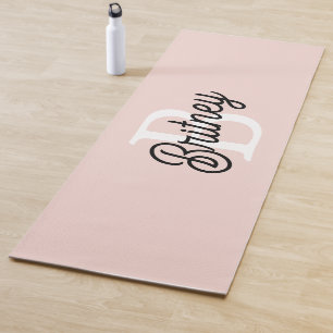 Esterilla De Yoga Monograma personalizado moderno y nombre Pastel ro