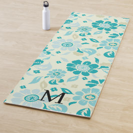 Esterilla De Yoga Monograma personalizado patrón floral elegante