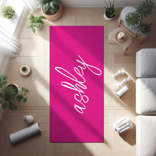 Esterilla De Yoga Monograma personalizado rosa caliente