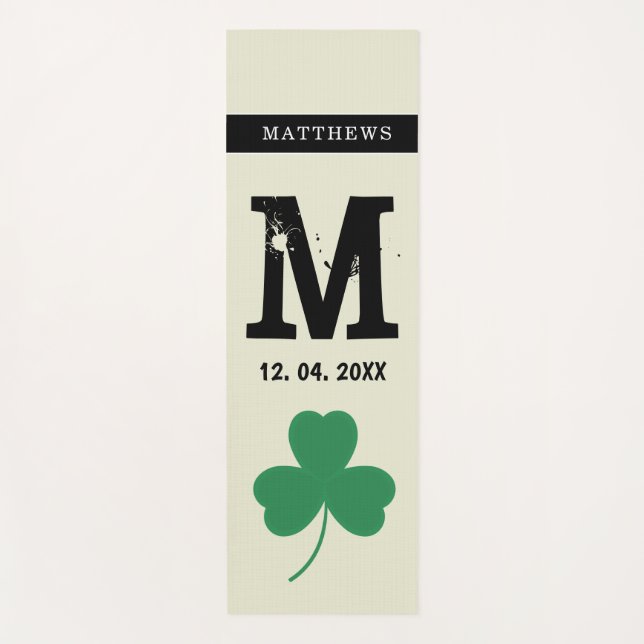 Esterilla De Yoga Monograma personalizado San Patricio (Anverso)
