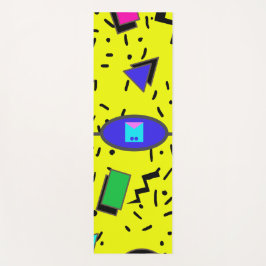 Esterilla De Yoga Monograma retro estilo memphis amarillo de los año