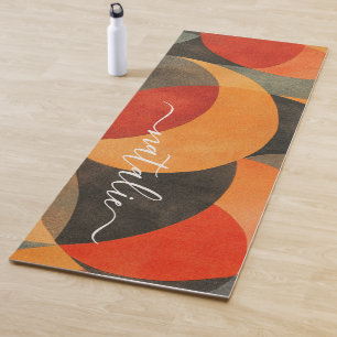 Esterilla De Yoga Monograma retro vibrante moderno
