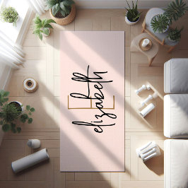 Esterilla De Yoga Monograma Rubor Rosa personalizado