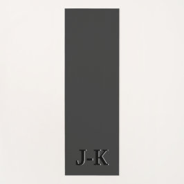 Esterilla De Yoga Monograma simple Minimalista de Personalizado negr