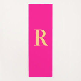 Esterilla De Yoga Monograma simple moderno rosa caliente