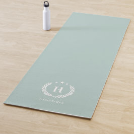 Esterilla De Yoga Monograma verde huevo de pato elegante minimalista