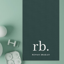 Esterilla De Yoga Monograma Verde Oscuro Estilo Minimalista moderno