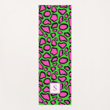 Monograma verde púrpura neón personalizado