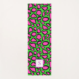 Esterilla De Yoga Monograma verde púrpura neón personalizado