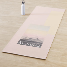 Esterilla De Yoga Monogramación de arte de alta acuarela de montaña