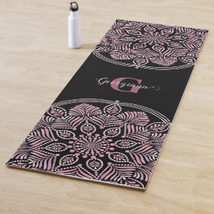 Esterilla De Yoga Monogramado Dusky Rosa Fronteras Florales Dot Mand