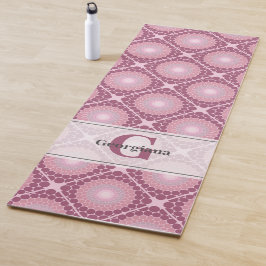 Esterilla De Yoga Monogramado Radiante Dusky Rosa Dot Mandala Tiled