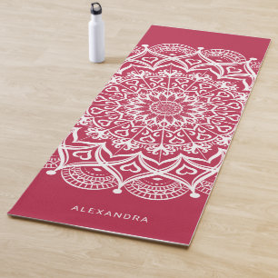 Esterilla De Yoga Monogramed Boho Elegant Mandala Magenta