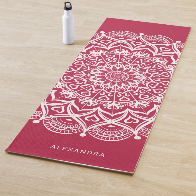 Esterilla De Yoga Monogramed Boho Elegant Mandala Magenta (In situ)