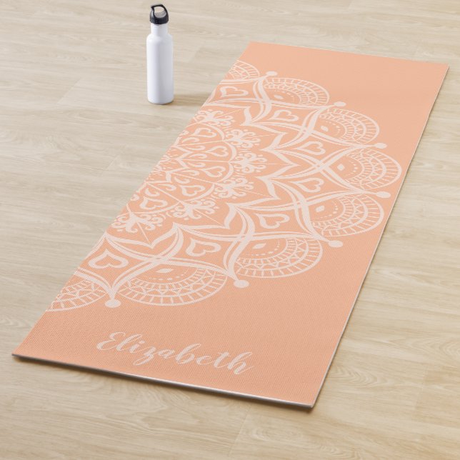 Esterilla De Yoga Monogramed Boho Mandala Peach Naranja (In situ)