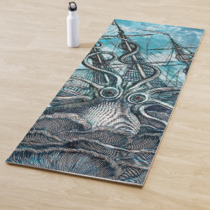 Esterilla De Yoga Monstruo marino Octopus Blue Sea 